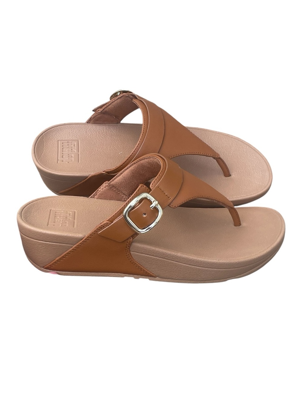 FitFlops Lulu Sandals, Brown Leather, Size 8, NWT